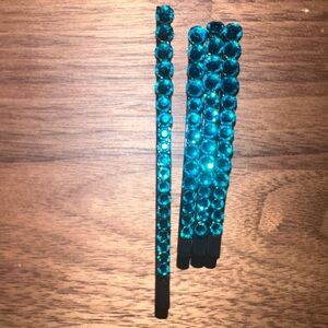 Bobby Pin Set- Austrian Crystal Turquoise
